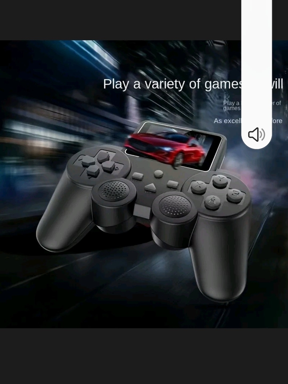 Wireless Black Mobile Game Controller with Dual Analog Sticks